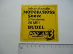 sticker oud Motorcross Budel cross motor poly air retro race, Verzamelen, Verzenden, Zo goed als nieuw, Bedrijf of Vereniging
