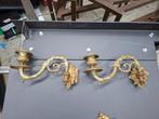 set antieke messing wand kaarsen standaard  beweegbaar 1902, Antiek en Kunst, Ophalen of Verzenden