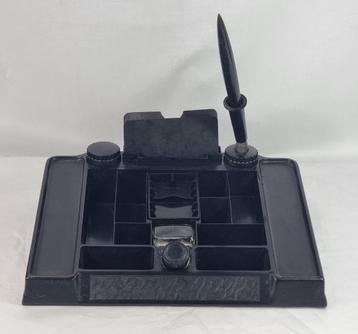 Duits zwart bakeliet desk set bureau set 1936-1939 militair beschikbaar voor biedingen