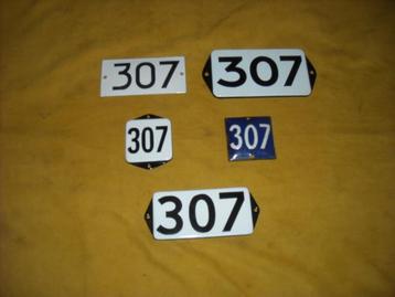 oud emaille huisnummer 307 ook 308 309 310 311 312 313 314 7 beschikbaar voor biedingen