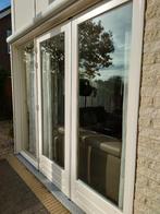 hardhouten dubbele terrasdeuren met HR+ beglazing, Ophalen, Glas, 120 cm of meer, 215 cm of meer