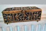 Antiek Bronzen kistje gotische stijl 1890 a 1900 Eeuw, Ophalen of Verzenden, Minder dan 50 cm, Minder dan 50 cm