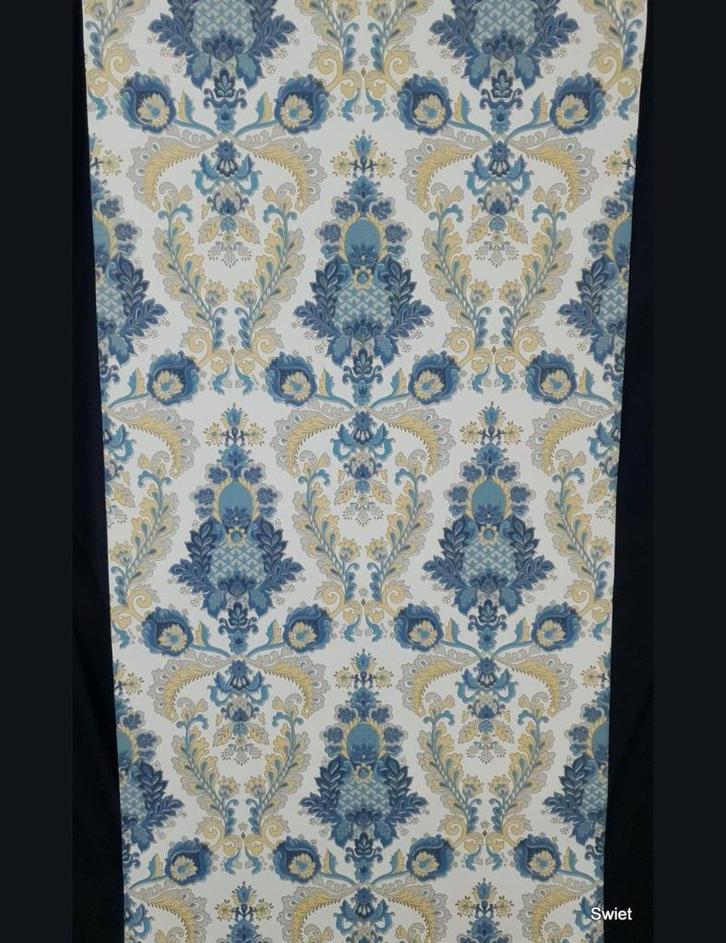 7126 Barok in blauw crème vintage behang retro swiet, Huis en Inrichting, Stoffering | Behang, Blauw, minder dan 10 m², Verzenden