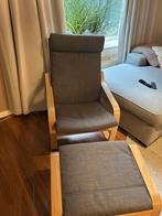 IKEA POANG stoel mét voetenbank, perfecte staat!, Huis en Inrichting, Stoelen, Ophalen, Zo goed als nieuw, Grijs, Eén