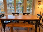 Dining table with bank and 4 chairs, Ophalen, Rechthoekig, 150 tot 200 cm, 50 tot 100 cm