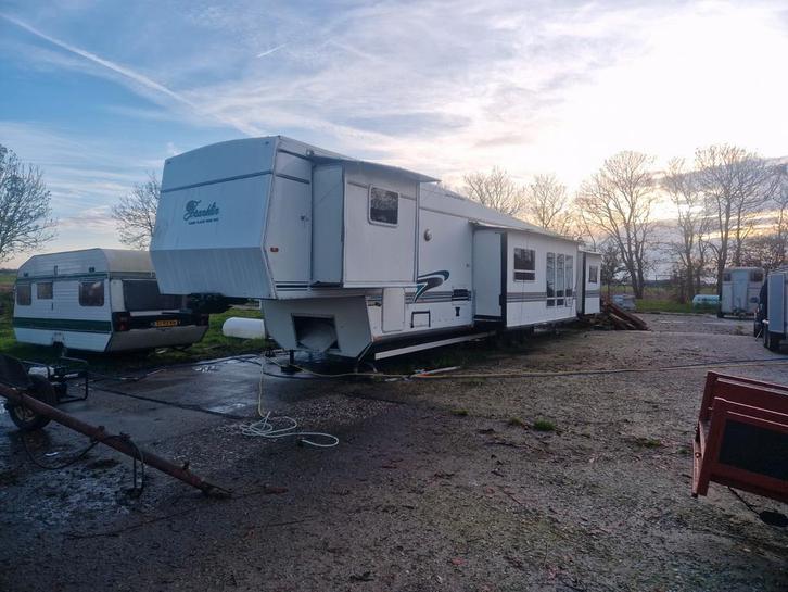 Unieke Fifth Wheel Kermiswagen/Tiny House, Caravans en Kamperen, Stacaravans, Ophalen of Verzenden