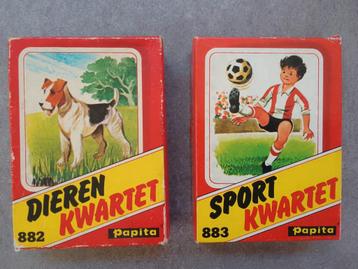 2x Papita kwartet: dieren en sport, 1965, compleet  beschikbaar voor biedingen