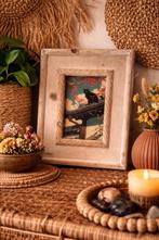 Boho houten lijst met print, Ophalen of Verzenden