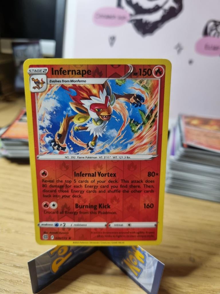 Infernape 026/172 Reverse Holo Pokémonkaart, Ophalen of Verzenden, Zo goed als nieuw, Losse kaart, Foil