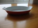 Ovale oranje gietijzeren ovenschaal.(24cm), Ophalen, Zo goed als nieuw, Gietijzer, Koekenpan of Braadpan