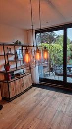 Zwarte industriële hanglamp glas Aprica, Ophalen, Zo goed als nieuw, Glas, Minder dan 50 cm