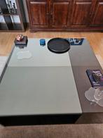 Italiaanse design salontafel met spiegel en glasplaat, Huis en Inrichting, Tafels | Salontafels, Ophalen, Gebruikt, Modern, Minder dan 50 cm