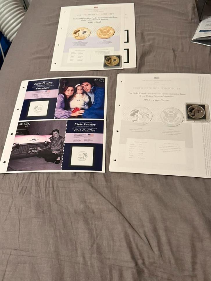 Elvis Presley - 90 Jaar munten Goud / Zilver met certificaat, Postzegels en Munten, Munten | Amerika, Setje, Noord-Amerika, Goud
