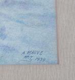 Pasteltekening A. Mauve 1939 weide schapen, Ophalen of Verzenden