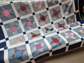 Handgemaakt(e) patchwork kleed sprei, 157 x 205 cm beschikbaar voor biedingen
