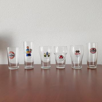 6 Merkglazen Bier komen uit een verzameling (Serie 8a) beschikbaar voor biedingen