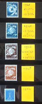 Radiozegels 5 verschillende periode 1914 - 1954, Ophalen of Verzenden, Na 1940