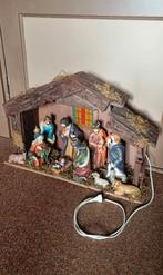 Grote Kerststal met 2 soorten verlichting lengte 62 cm., Ophalen of Verzenden, Zo goed als nieuw