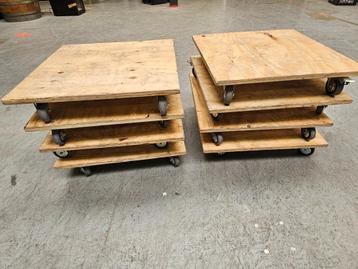 Houten transportkar / dolly / trolley / hondje - 8 stuks beschikbaar voor biedingen