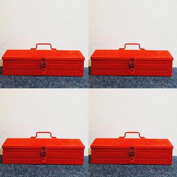 4x Vintage Gereedschapskist/Transportkoffer | Metaal | Rood beschikbaar voor biedingen