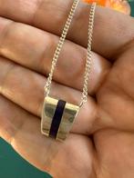 R332/Zilveren KALKE ketting met paarse amethist inleg, Gebruikt, Verzenden, Paars, X