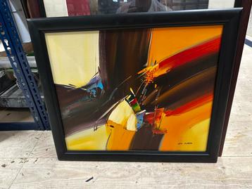 Schilderij in houten lijst mat zwart beschikbaar voor biedingen