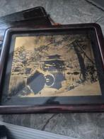 Oud Japans Schilderij met Tempel, Ophalen of Verzenden