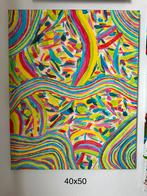 Kleurrijke regenboog schilderij, Ophalen of Verzenden