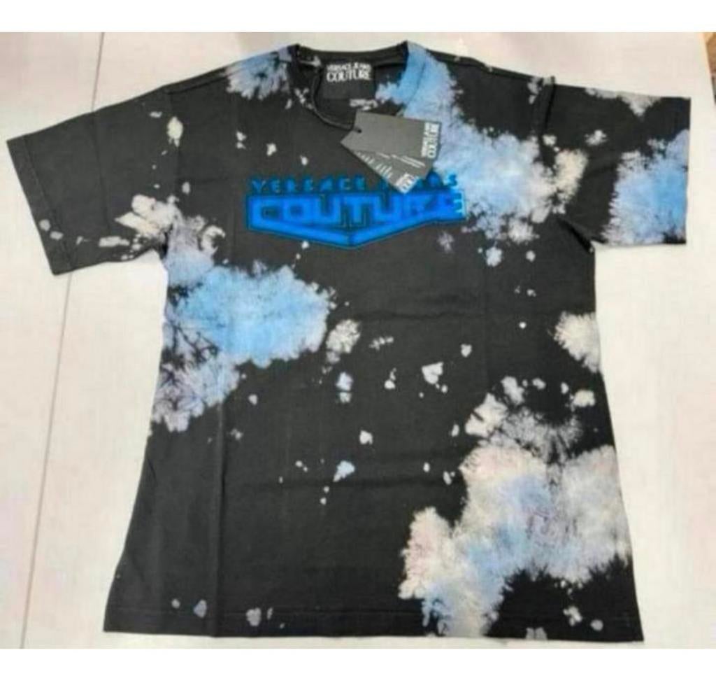 Versace Jeans Couture Tie-Dye Crewneck T-Shirt NIEUW 300$, Zwart, Nieuw, Ophalen of Verzenden, H