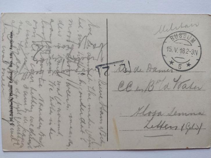 S274 Naarden Bussum Militair, Verzamelen, Ansichtkaarten | Nederland, Noord-Holland, 1920 tot 1940, Ophalen of Verzenden