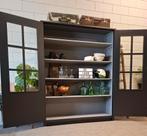 Vintage/Industriële antraciet schoolkast,Brocante buffetkast, Huis en Inrichting, Kasten | Buffetkasten, Ophalen, 100 tot 150 cm