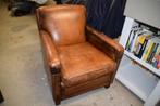 schaapleren stoel, Gebruikt, Ophalen of Verzenden, 50 tot 75 cm, Leer