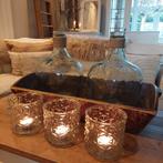 3 Grote glazen windlichten.., Huis en Inrichting, Woonaccessoires | Kandelaars en Kaarsen, Ophalen of Verzenden, Zo goed als nieuw