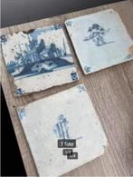 Antieke Delfts Blauwe Tegels (set van 3), Antiek en Kunst, Antiek | Wandborden en Tegels, Ophalen of Verzenden