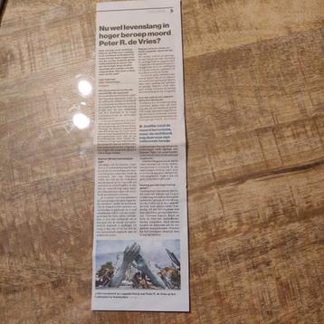 Peter R de Vries krantenartikel: Nu wel levenslang ? beschikbaar voor biedingen