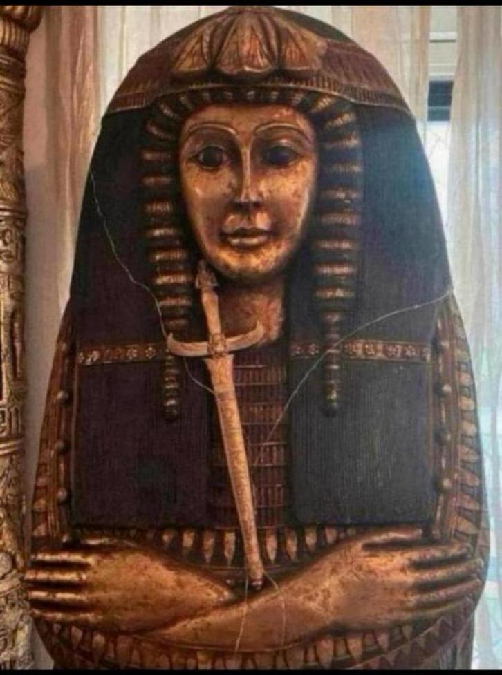 prachtige Egyptische sarcofagen 198cm, Antiek en Kunst, Kunst | Niet-Westerse kunst, Ophalen