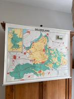 Vintage Schoolkaart Gelderland, Ophalen, 1800 tot 2000, Nederland, Landkaart