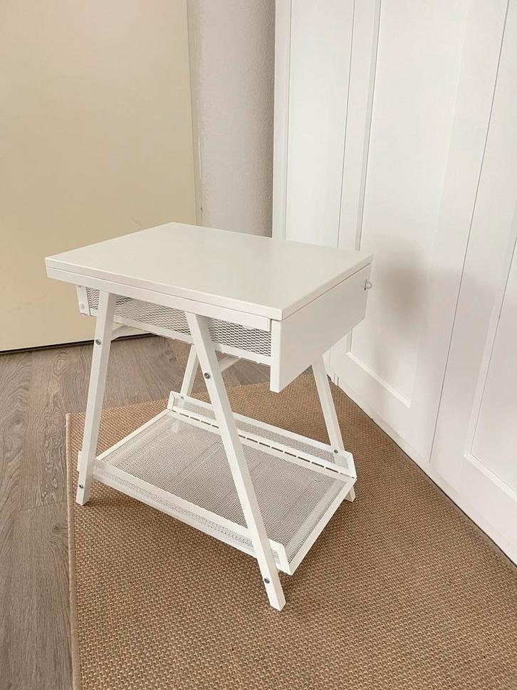 Ikea Trotten Tafeltje - Wit, Huis en Inrichting, Tafels | Bijzettafels, Zo goed als nieuw, Rechthoekig, 45 tot 60 cm, Minder dan 55 cm