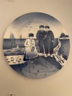 Delfts blauw wandbord Volendam, doorsnee 18cm, Antiek en Kunst, Antiek | Wandborden en Tegels, Ophalen of Verzenden