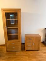 Houten kast en dressoir set, Eikenhout, Zo goed als nieuw, Met lade(s), 150 tot 200 cm