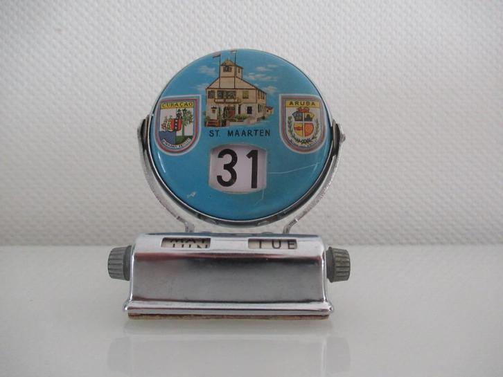 Vintage eeuwigdurende flip kalender jaren 60 - Ned Antillen, Antiek en Kunst, Antiek | Kantoor en Zakelijk, Ophalen of Verzenden