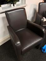 Bruin / beige leren fauteuil gratis, Huis en Inrichting, Fauteuils, Ophalen, Zo goed als nieuw, 75 tot 100 cm, 50 tot 75 cm