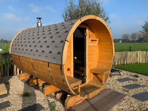 luxe degelijke barrel sauna s jaccuzi en hottubs prof kwalit, Sport en Fitness, Sauna, Nieuw, Ophalen of Verzenden