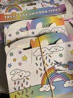 42x Eenhoorn / Unicorn Traktatiedoosje Karton 12x12.5x6 cm, Ophalen of Verzenden, Nieuw, Versiering