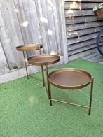 bijzettafels, Minder dan 55 cm, Gebruikt, Metaal of Aluminium, Rond
