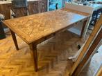 Stevige massief houten eettafel, Ophalen, Gebruikt, 200 cm of meer, 50 tot 100 cm