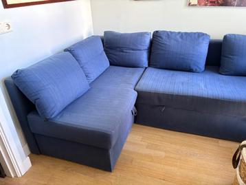 IKEA FRIHETEN Slaapbank / Hoekbank met opberger, blauw beschikbaar voor biedingen