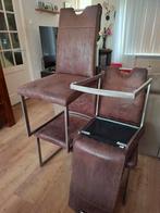 Eetkamerstoelen, Huis en Inrichting, Stoelen, Ophalen of Verzenden, Zo goed als nieuw, Leer, Vier