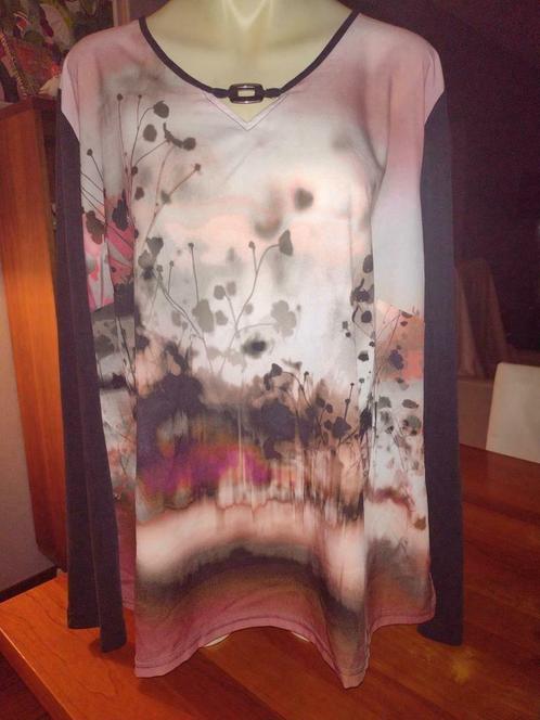 Nieuw tuniek shirt Leona met lange mouwen mt 48 oksel 67 cm., Kleding | Dames, Grote Maten, Nieuw, Blouse of Tuniek, Zwart, Ophalen of Verzenden