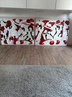 Schilderijen twee luiks, Huis en Inrichting, Ophalen, Zo goed als nieuw, 50 tot 75 cm, Tekening